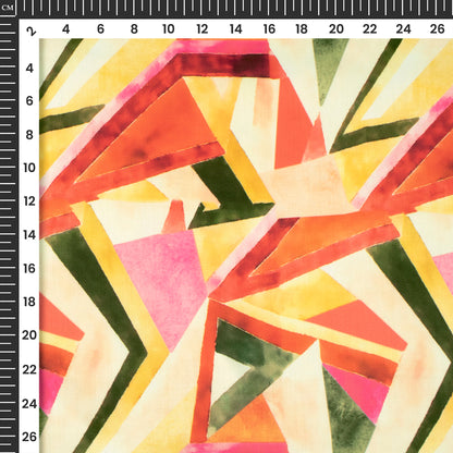Seamless Traiangle Digital Print Poly Glazed Cotton Fabric