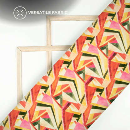Seamless Traiangle Digital Print Poly Glazed Cotton Fabric
