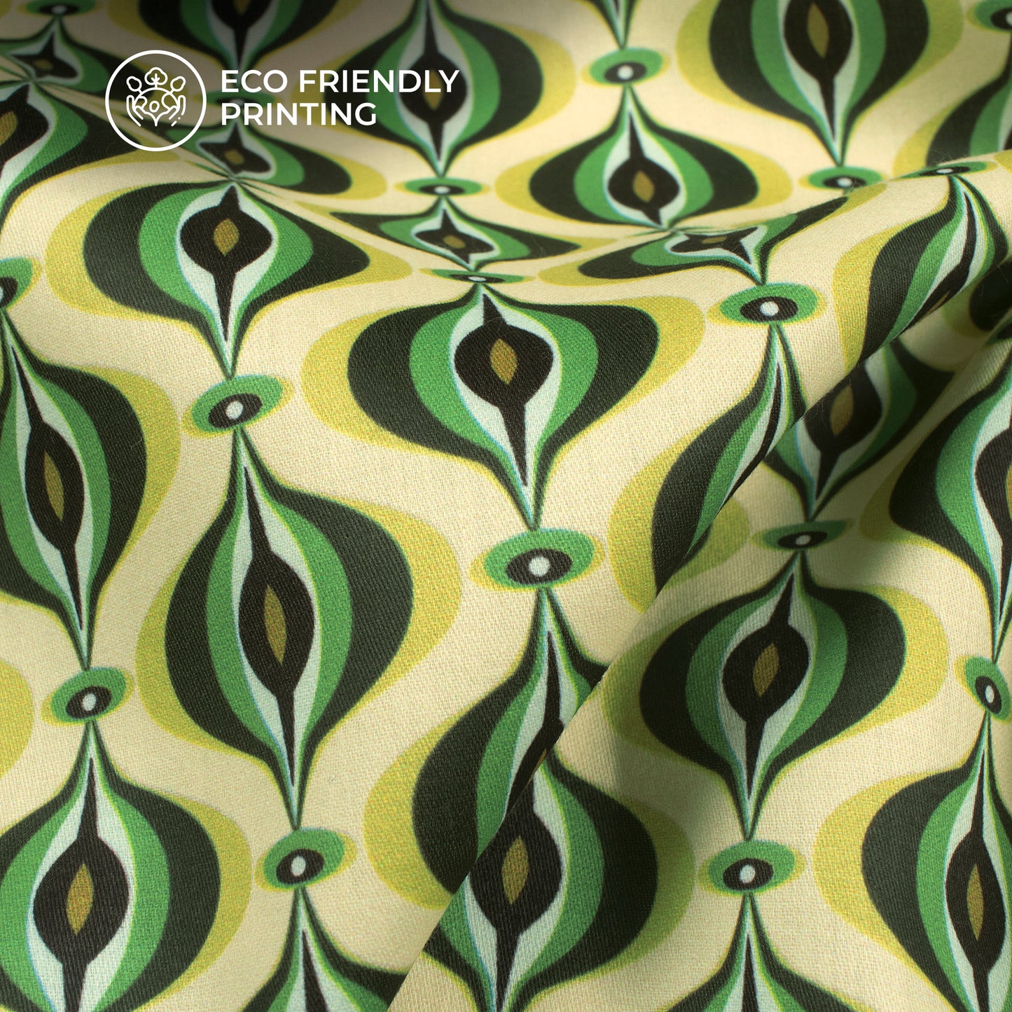 Geometric Quilt Desing Digital Print Poly Glazed Cotton Fabric
