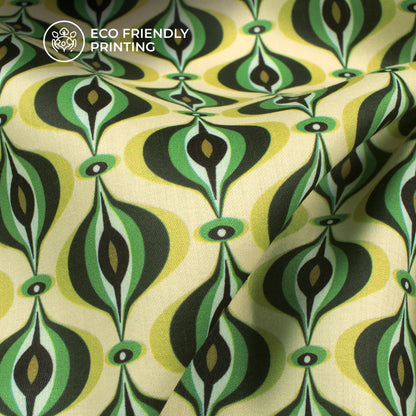 Geometric Quilt Desing Digital Print Poly Glazed Cotton Fabric