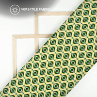 Geometric Quilt Desing Digital Print Poly Glazed Cotton Fabric