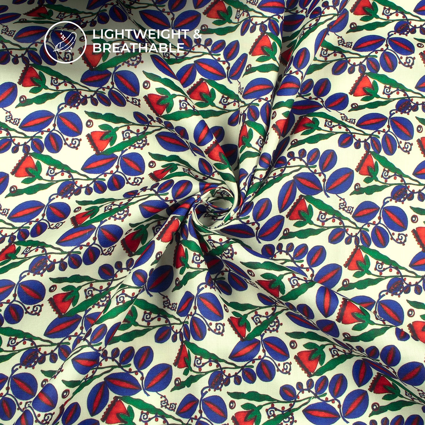 Floral Digital Print Poly Glazed Cotton Fabric