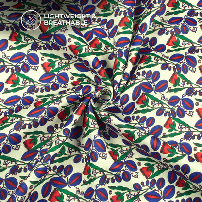 Floral Digital Print Poly Glazed Cotton Fabric