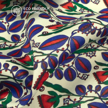 Floral Digital Print Poly Glazed Cotton Fabric