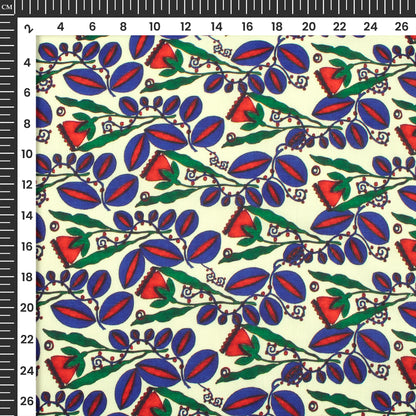 Floral Digital Print Poly Glazed Cotton Fabric