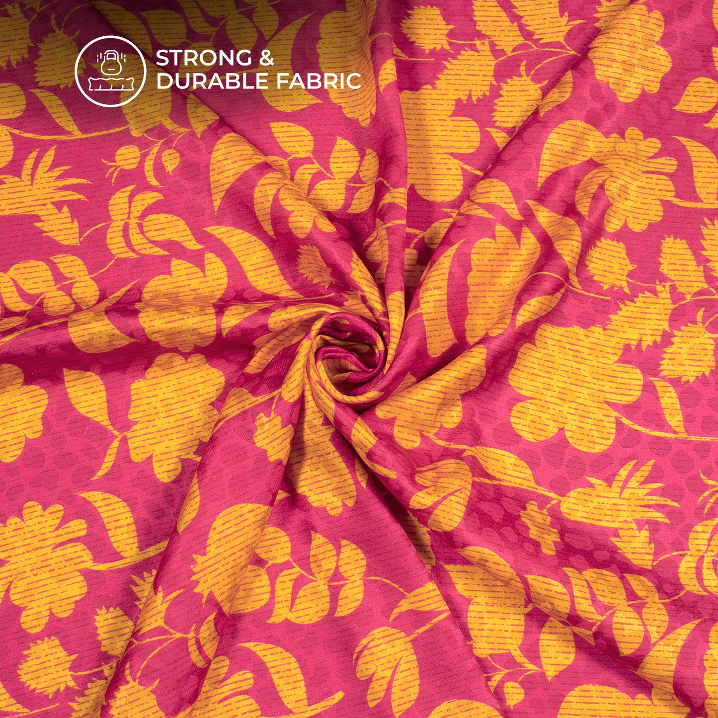 Floral Digital Print Dobby Satin Fabric