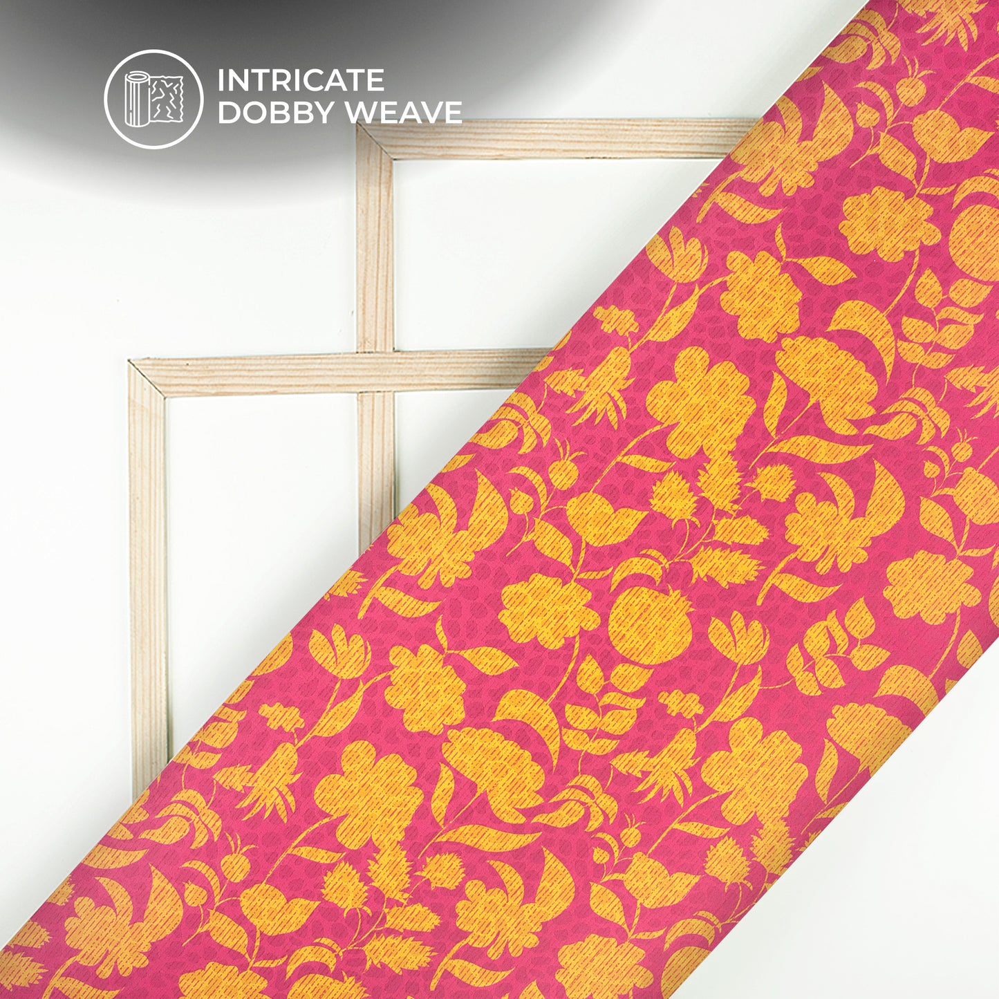 Floral Digital Print Dobby Satin Fabric