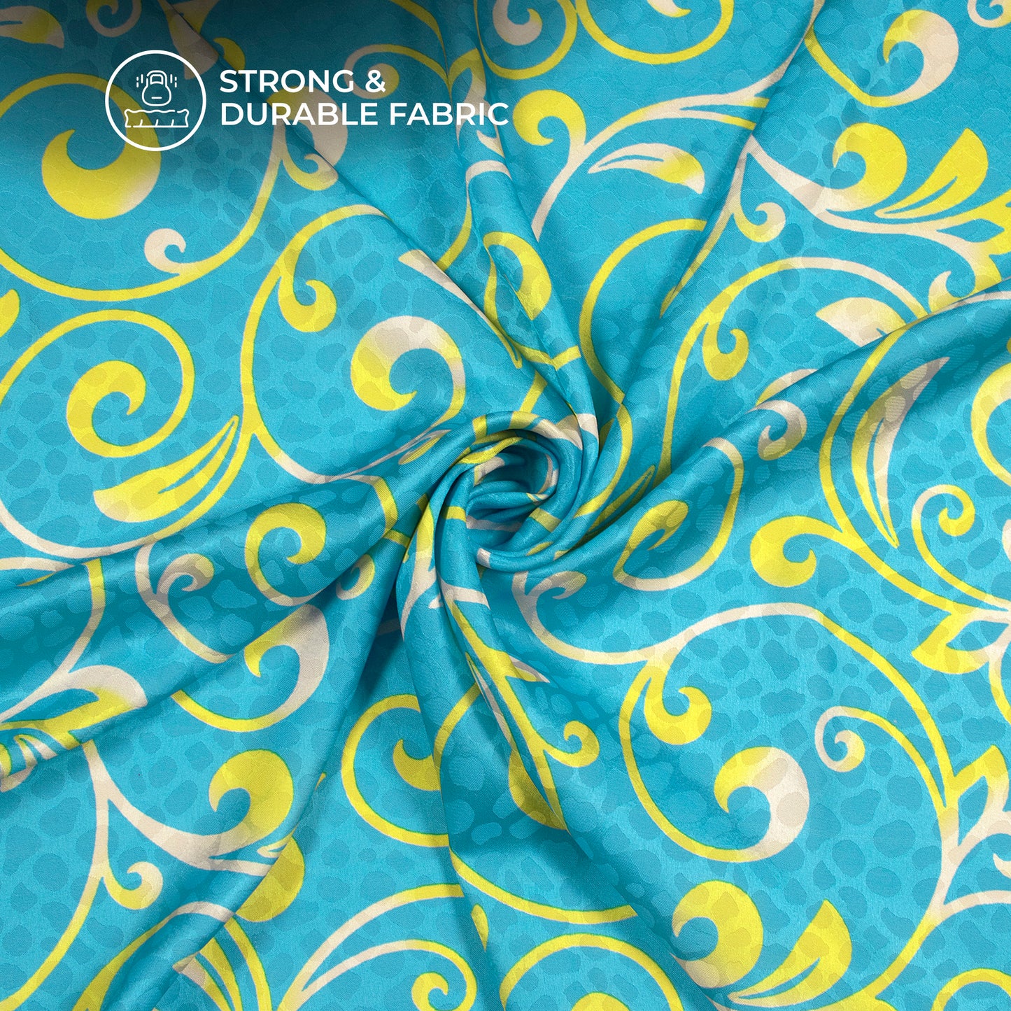 New Abstract Floral Digital Print Dobby Satin Fabric