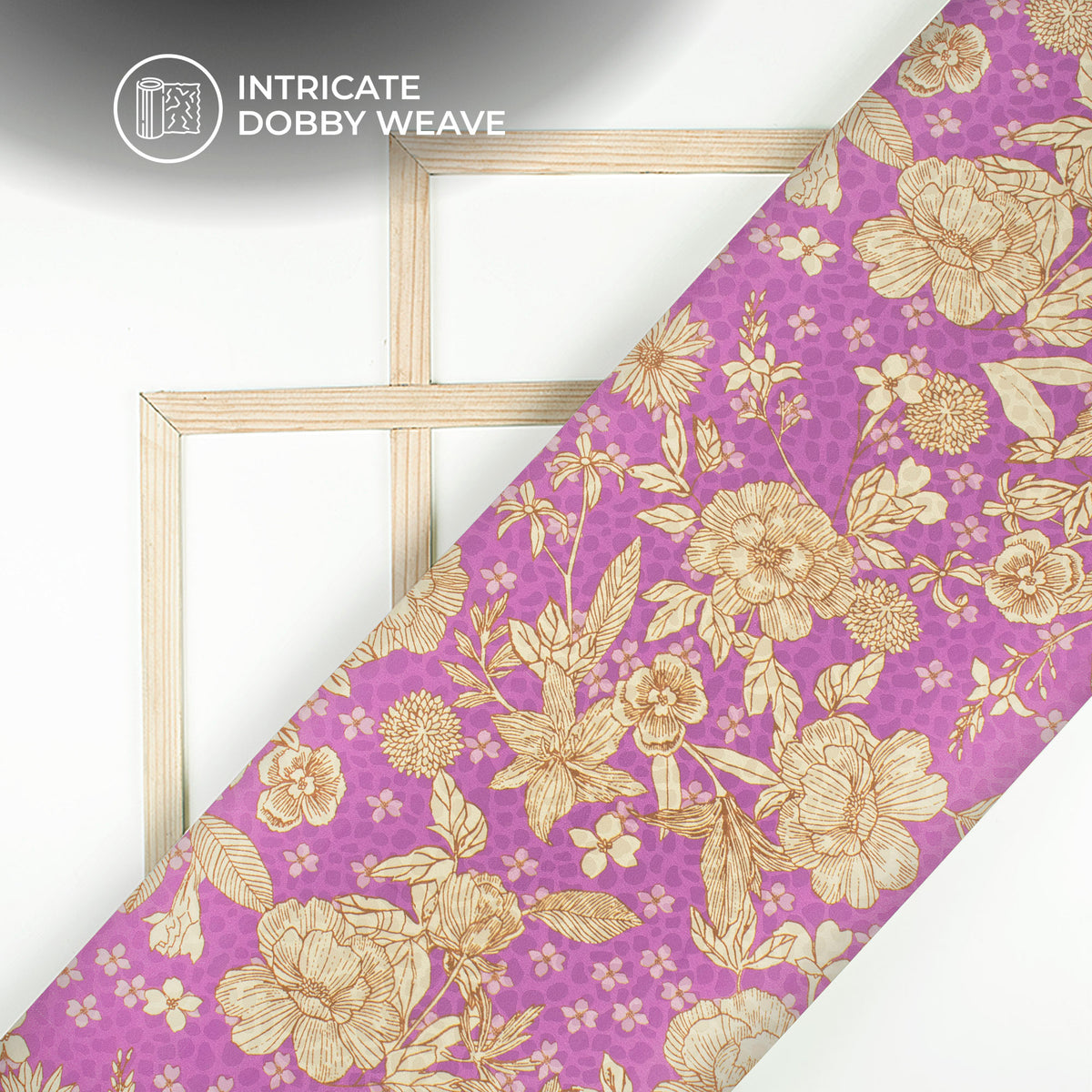 Vintage Floral Digital Print Dobby Satin Fabric