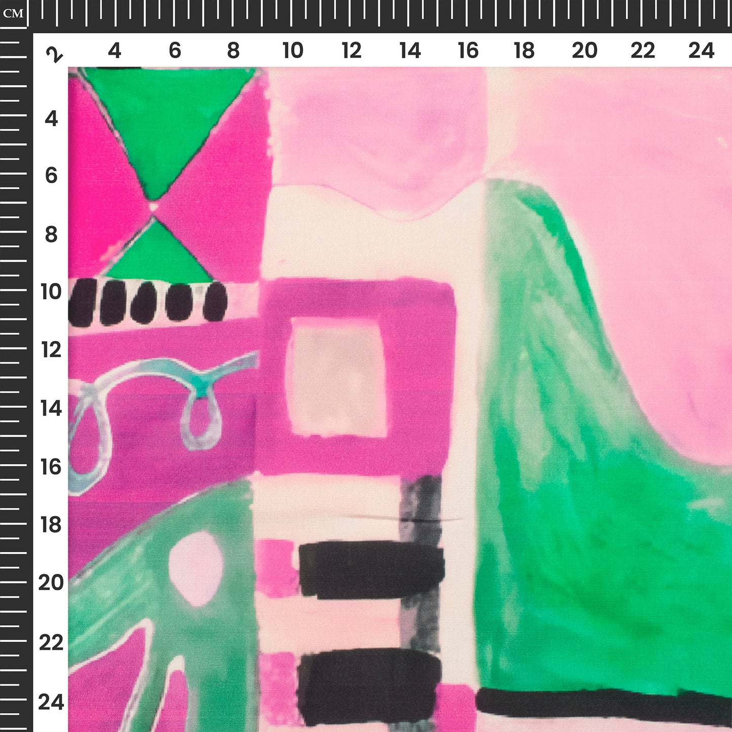 Abstract Water Draw Desing Digital Print Poplin Fabric (Width 58 Inches)