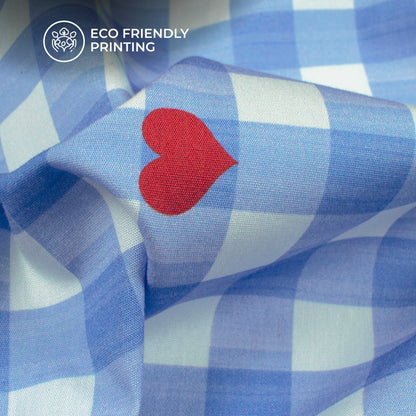 Check Digital Print Poplin Fabric (Width 58 Inches)