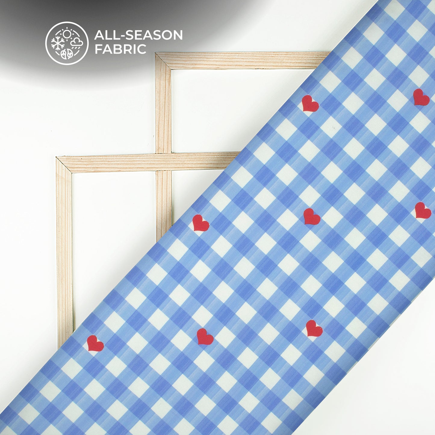 Check Digital Print Poplin Fabric (Width 58 Inches)