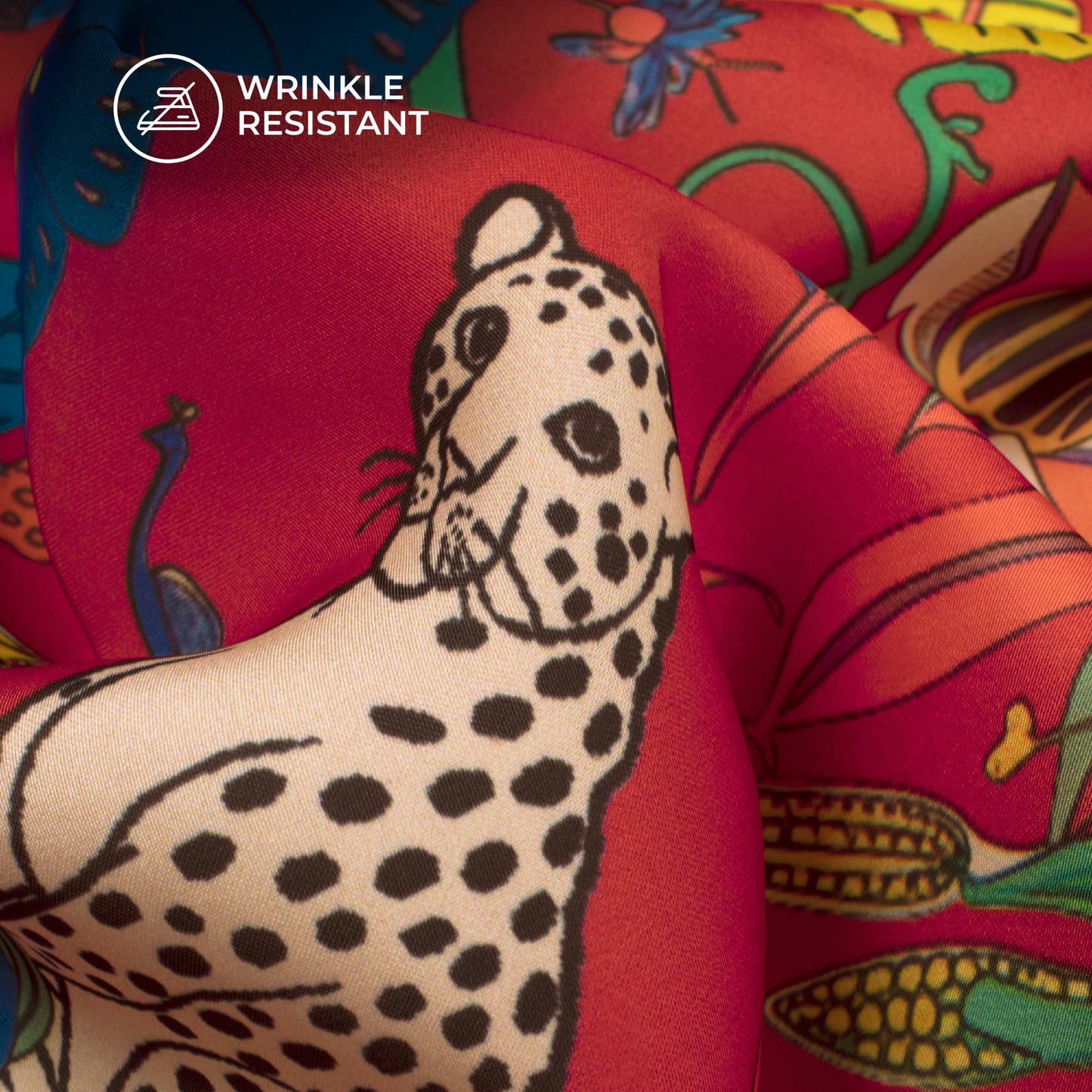 Animal Pattern Digital Print Imported Satin Fabric