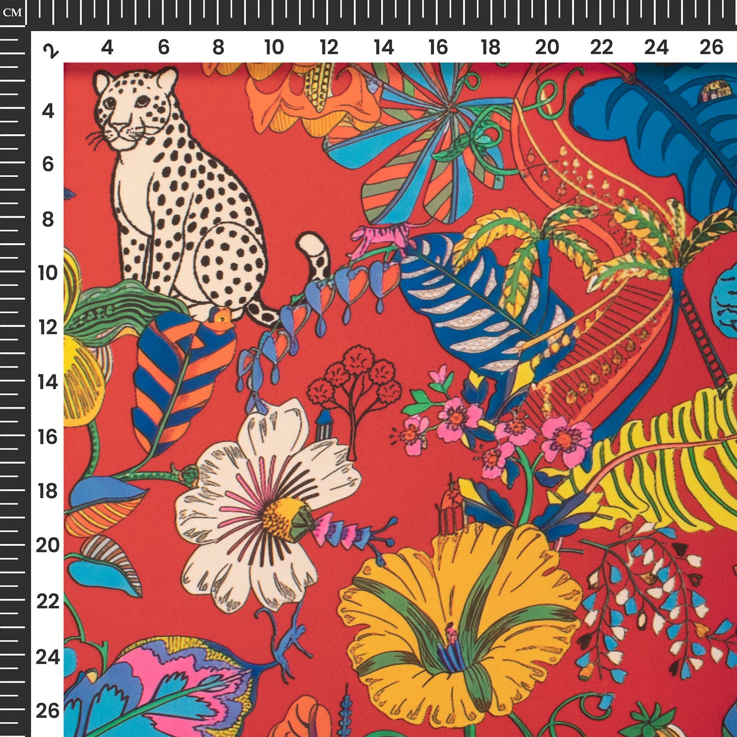 Animal Pattern Digital Print Imported Satin Fabric