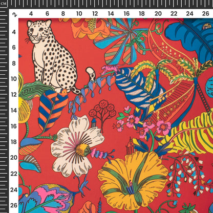 Animal Pattern Digital Print Imported Satin Fabric