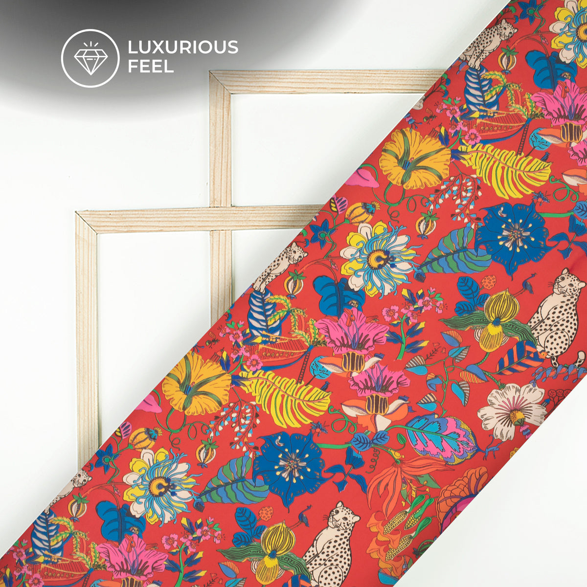 Animal Pattern Digital Print Imported Satin Fabric