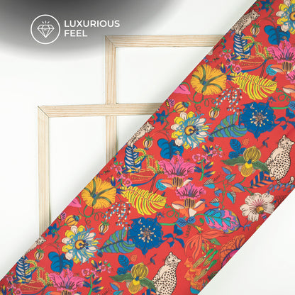 Animal Pattern Digital Print Imported Satin Fabric