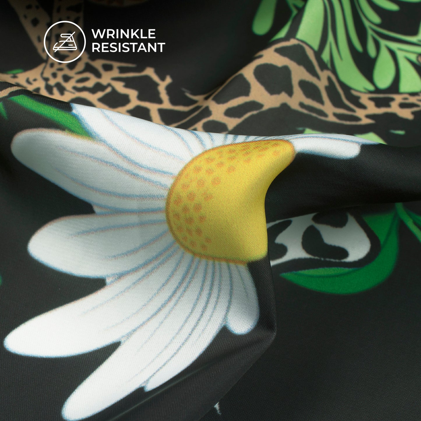 Floral Animal Digital Print Imported Satin Fabric