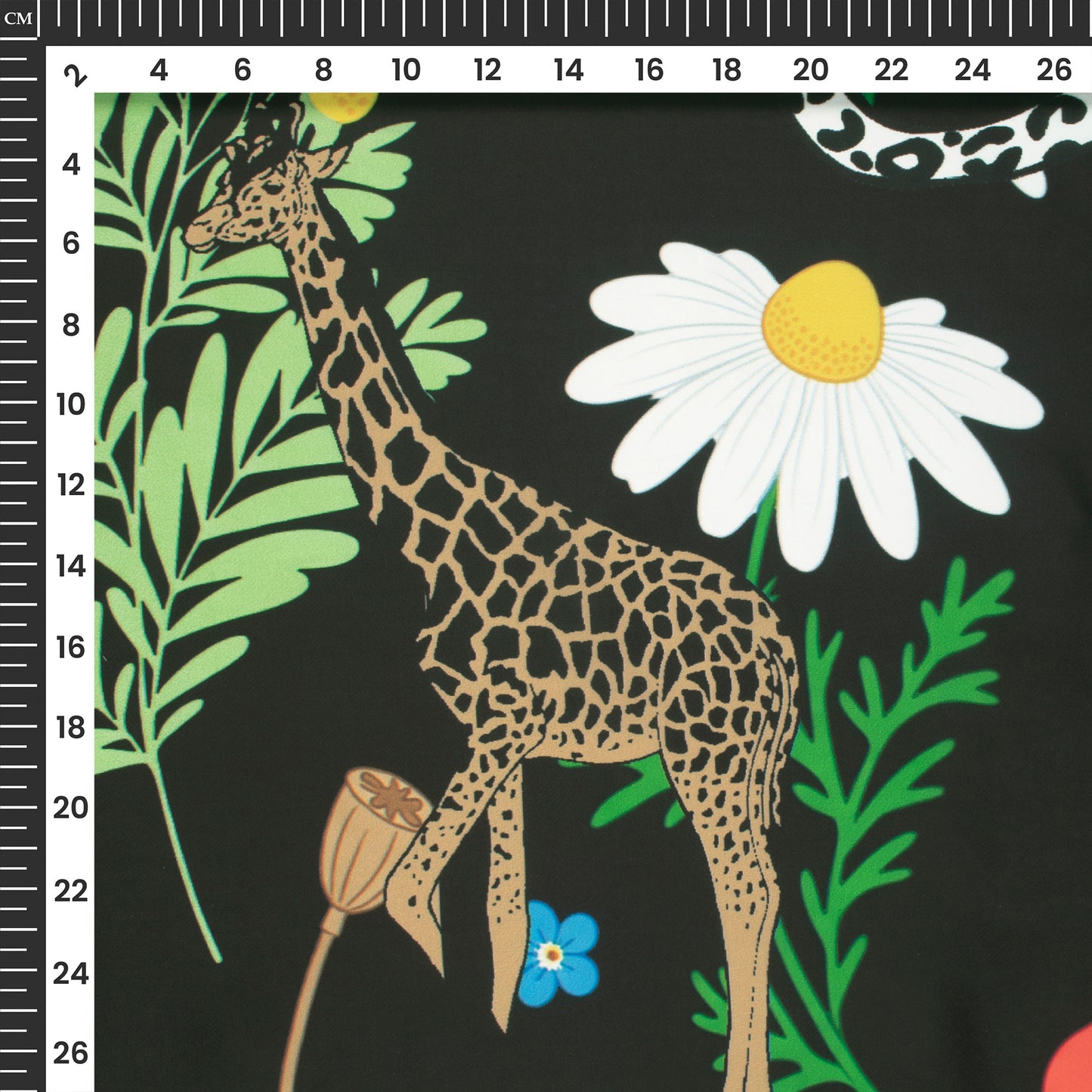 Floral Animal Digital Print Imported Satin Fabric