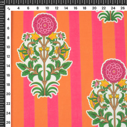 Beautiful Floral Design Digital Print Poly Cambric Fabric