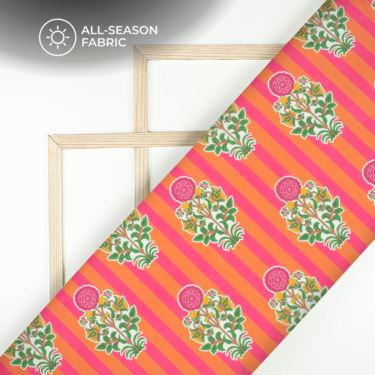 Beautiful Floral Design Digital Print Poly Cambric Fabric