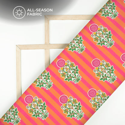 Beautiful Floral Design Digital Print Poly Cambric Fabric