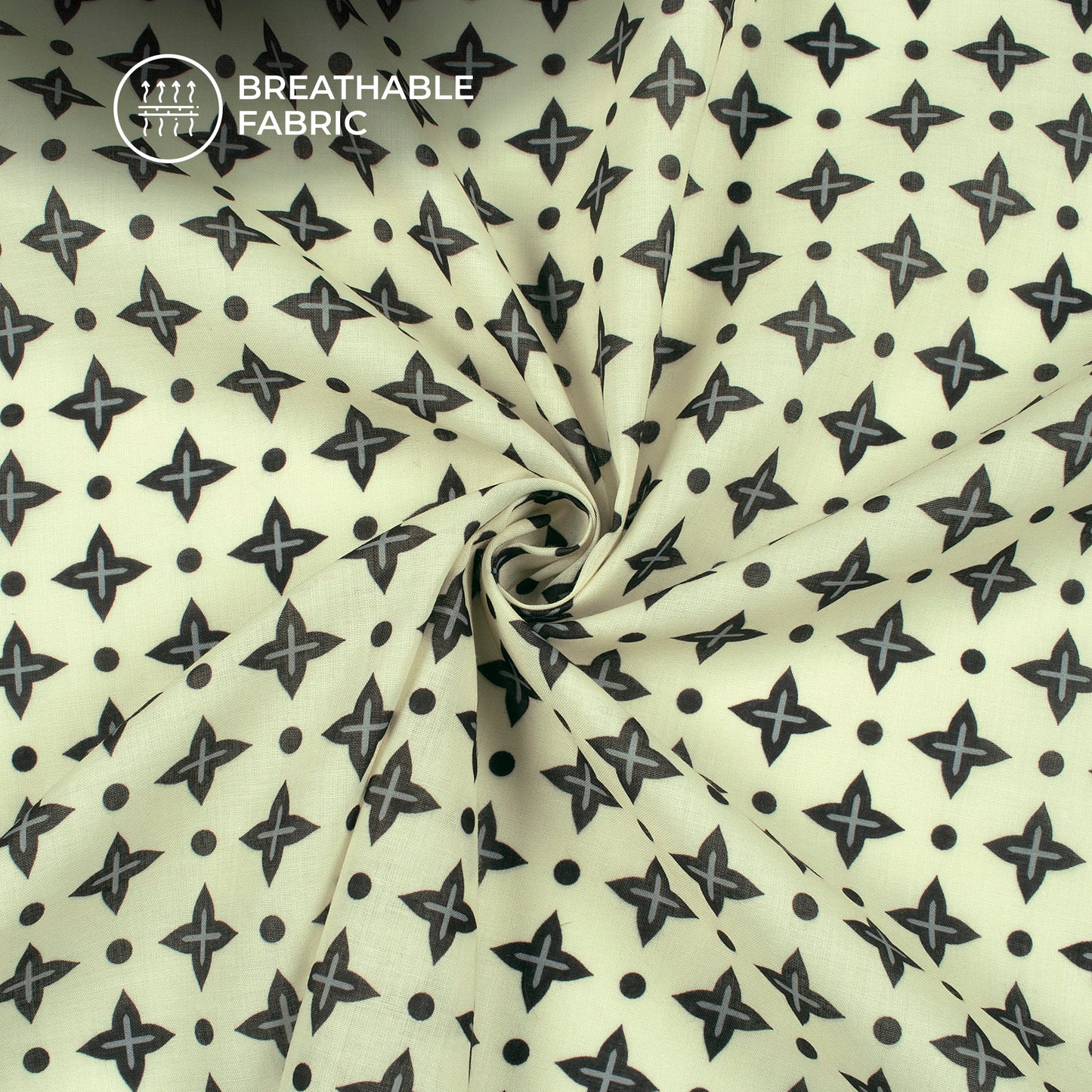 Motifs Design Digital Print Poly Cambric Fabric
