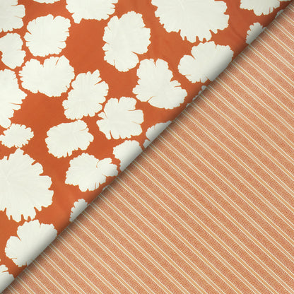 Attractive Buff Stripes Pattern Digital Print Muslin Fabric