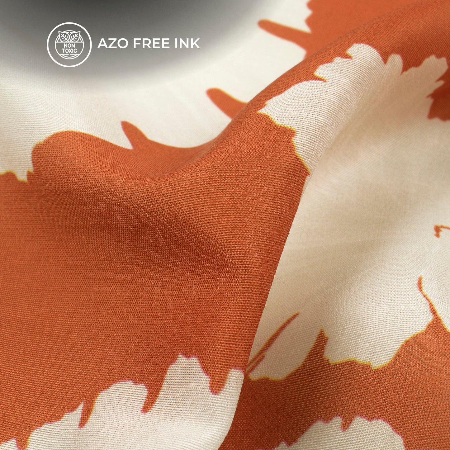 Pumpink Abstract Floral Digital Print Muslin Fabric