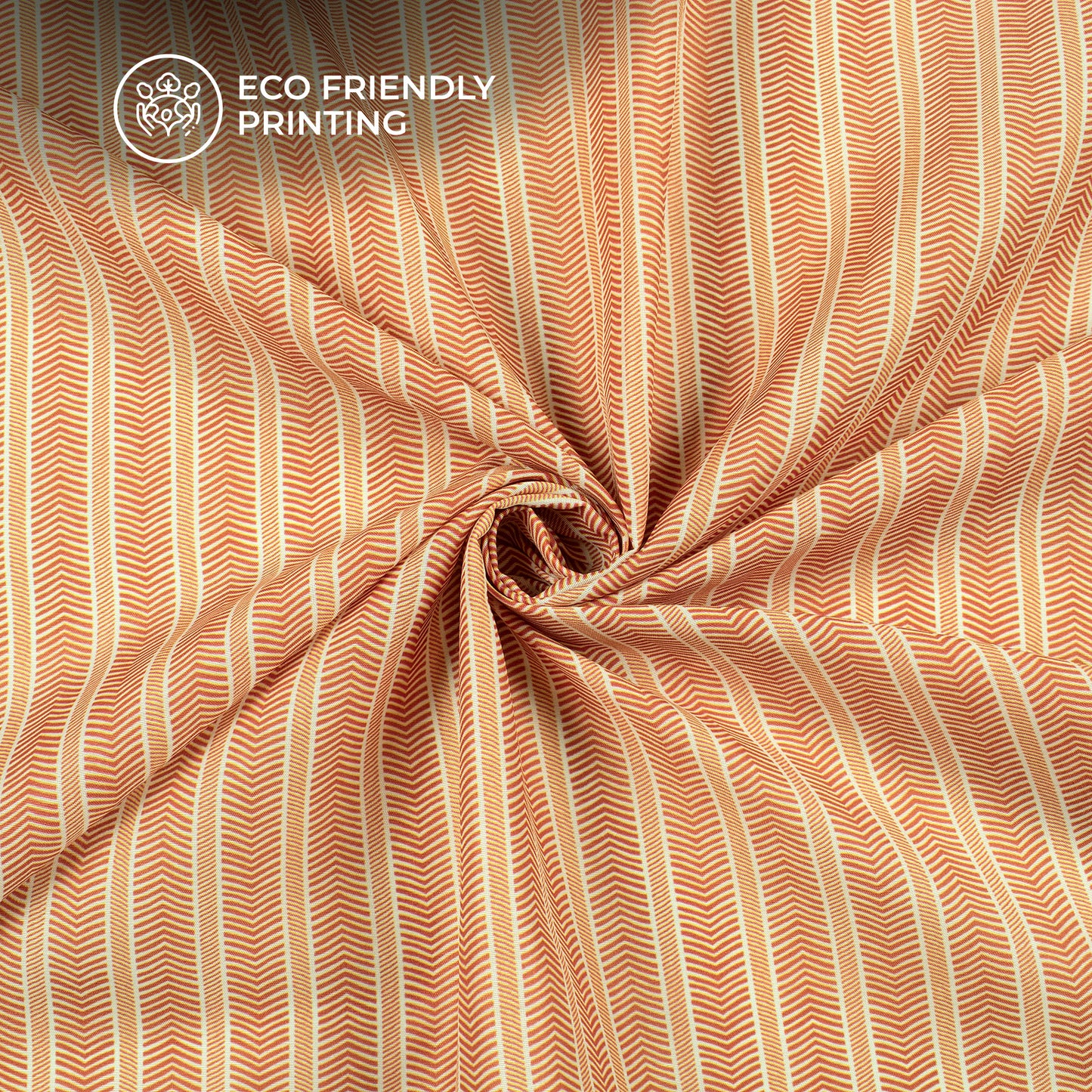 Attractive Buff Stripes Pattern Digital Print Muslin Fabric