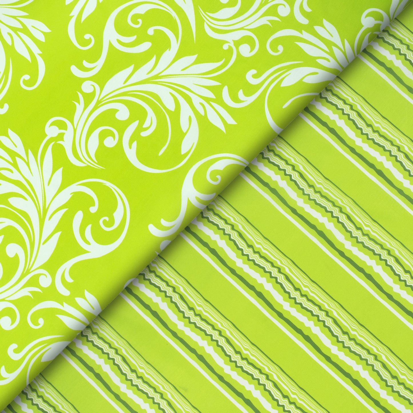Inchworm Floral Swirl Digital Print Muslin Fabric