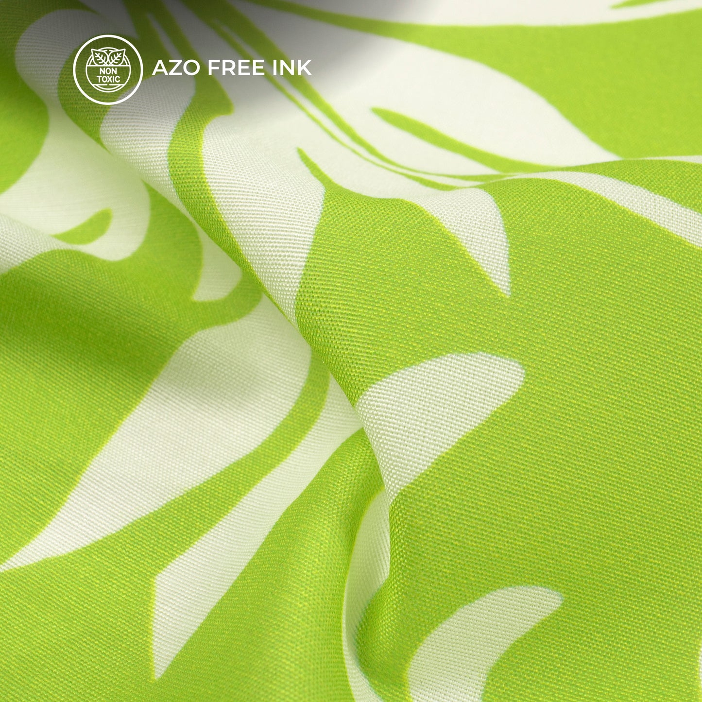 Inchworm Floral Swirl Digital Print Muslin Fabric