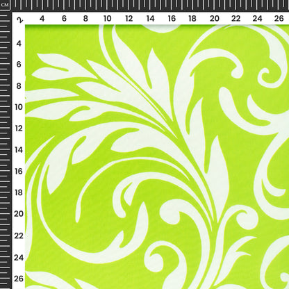 Inchworm Floral Swirl Digital Print Muslin Fabric