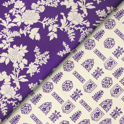 Hand Block Inspired Pattern Digital Print Muslin Fabric