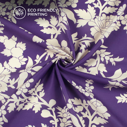 Vintage Floral on Indigo Digital Print Muslin Fabric