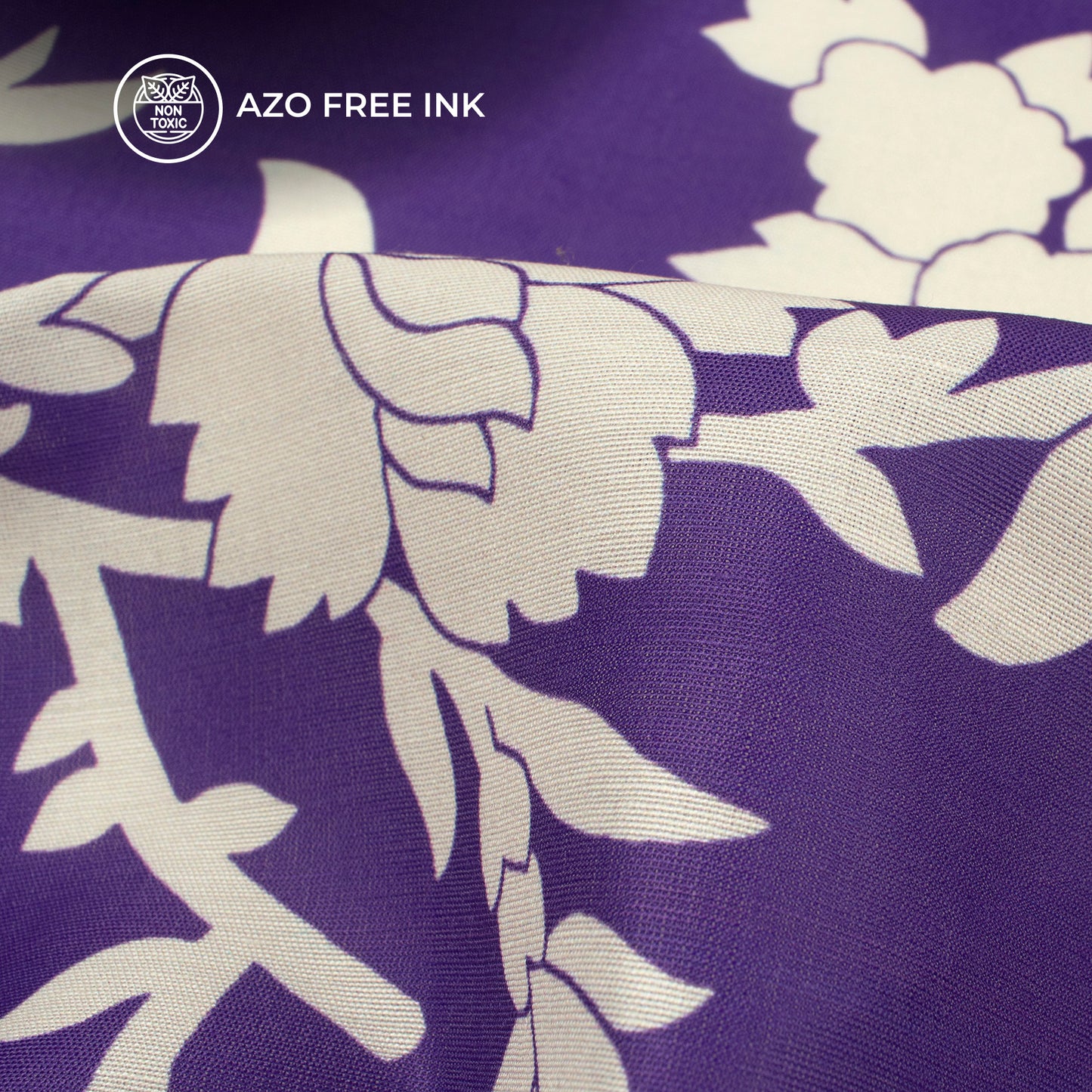 Vintage Floral on Indigo Digital Print Muslin Fabric
