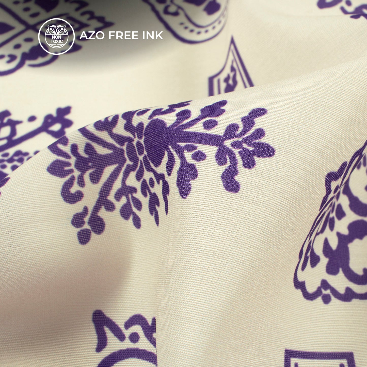 Hand Block Inspired Pattern Digital Print Muslin Fabric