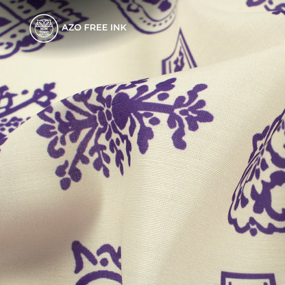 Hand Block Inspired Pattern Digital Print Muslin Fabric
