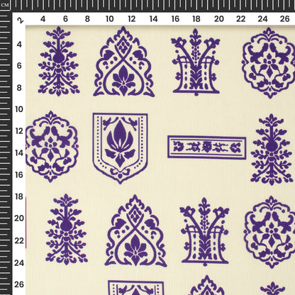 Hand Block Inspired Pattern Digital Print Muslin Fabric