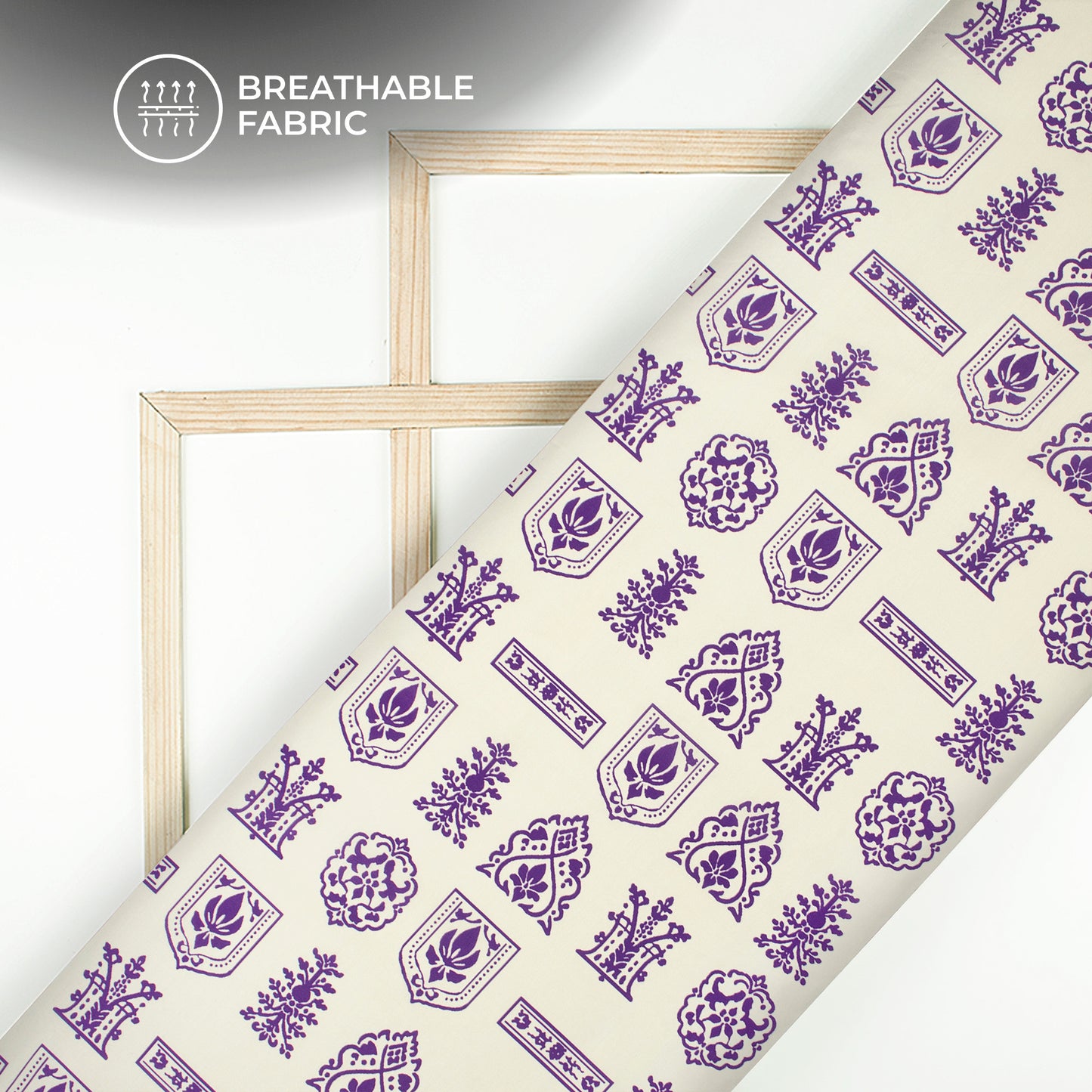 Hand Block Inspired Pattern Digital Print Muslin Fabric