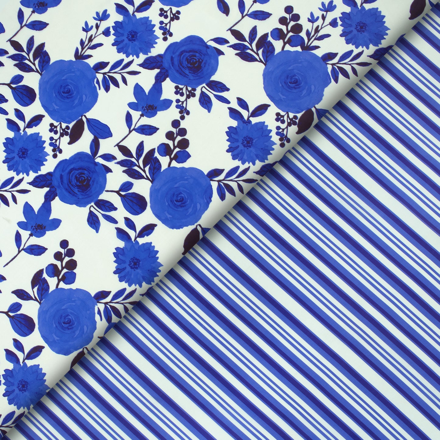 Beautiful Neavy Blue Floral Digital Print Muslin Fabric