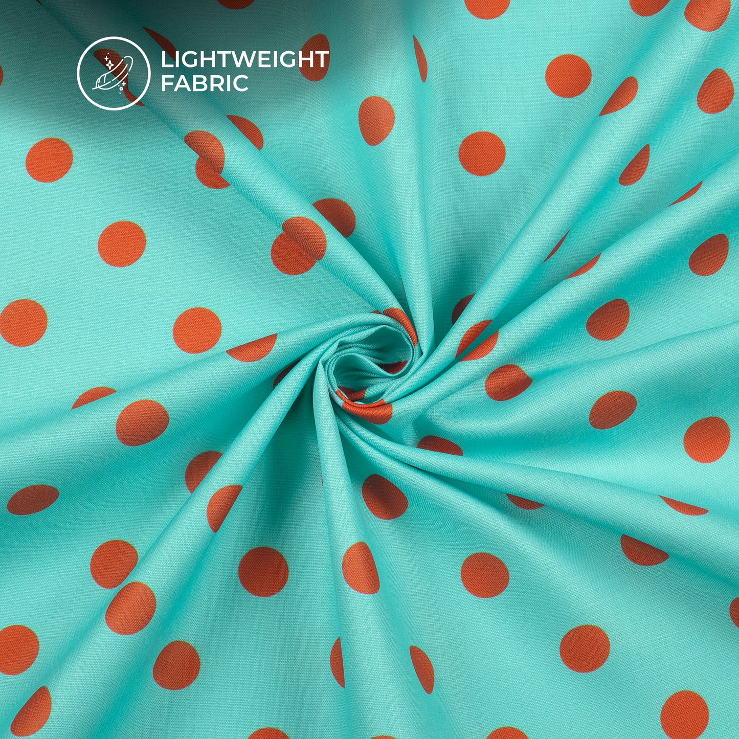Chilli Red Polka Dots Digital Print Poly Linen Slub Fabric