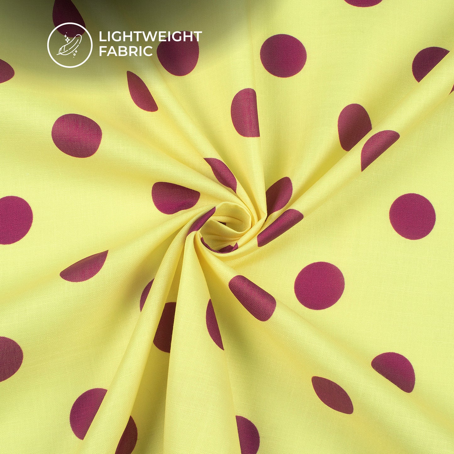 Jam Polka Dots Digital Print Poly Linen Slub Fabric