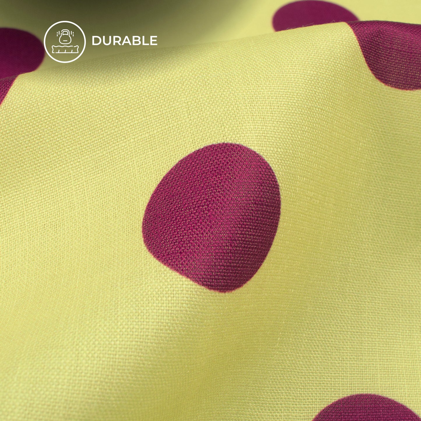 Jam Polka Dots Digital Print Poly Linen Slub Fabric