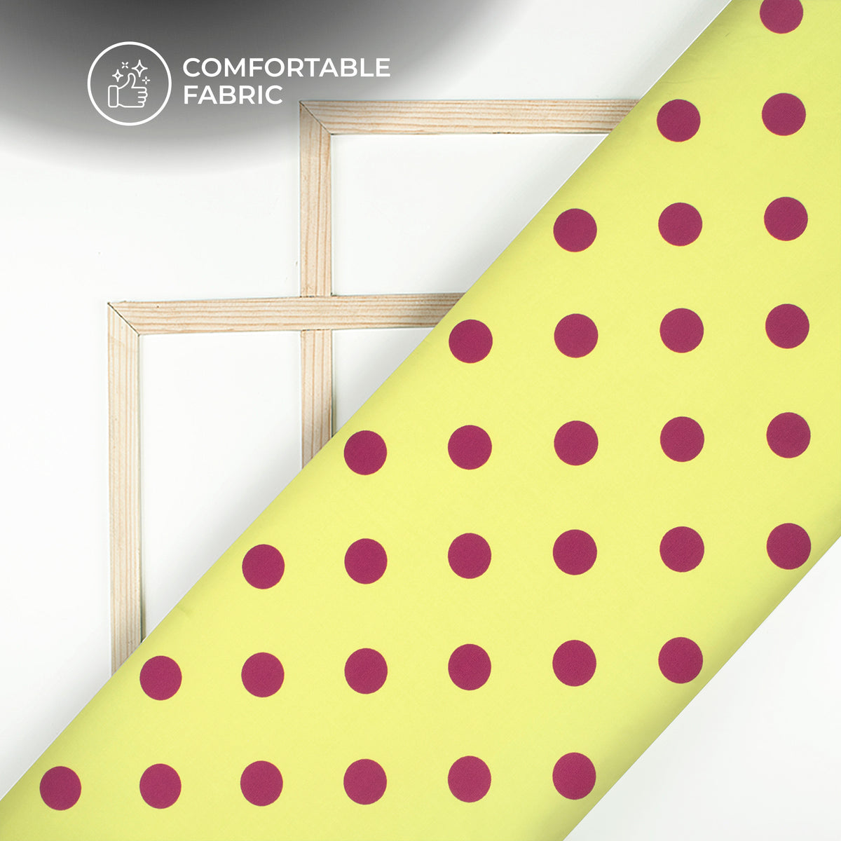 Jam Polka Dots Digital Print Poly Linen Slub Fabric
