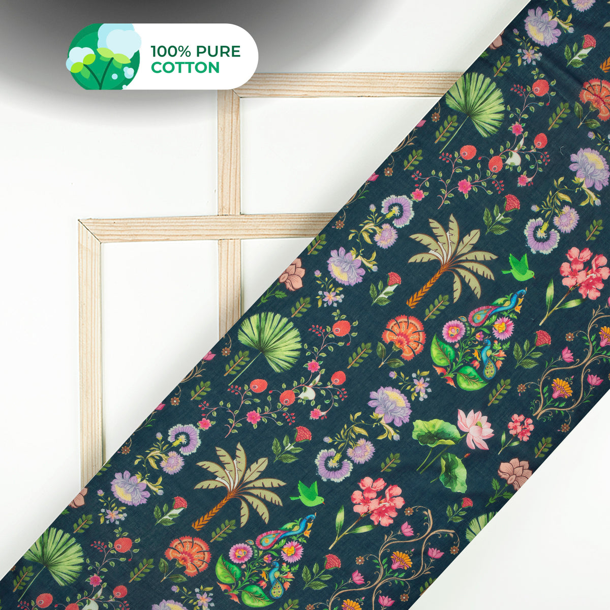Multi Color Floral Digital Print Cotton Mulmul Fabric
