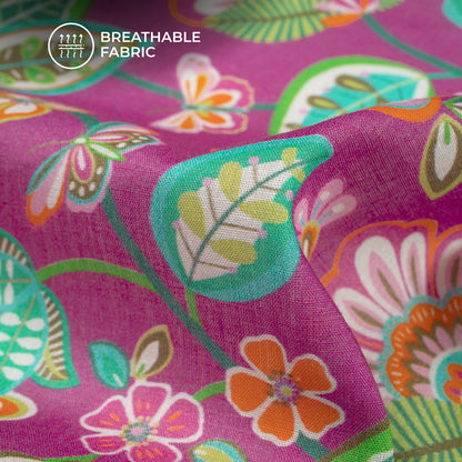 Multi Color Floral Digital Print Cotton Mulmul Fabric