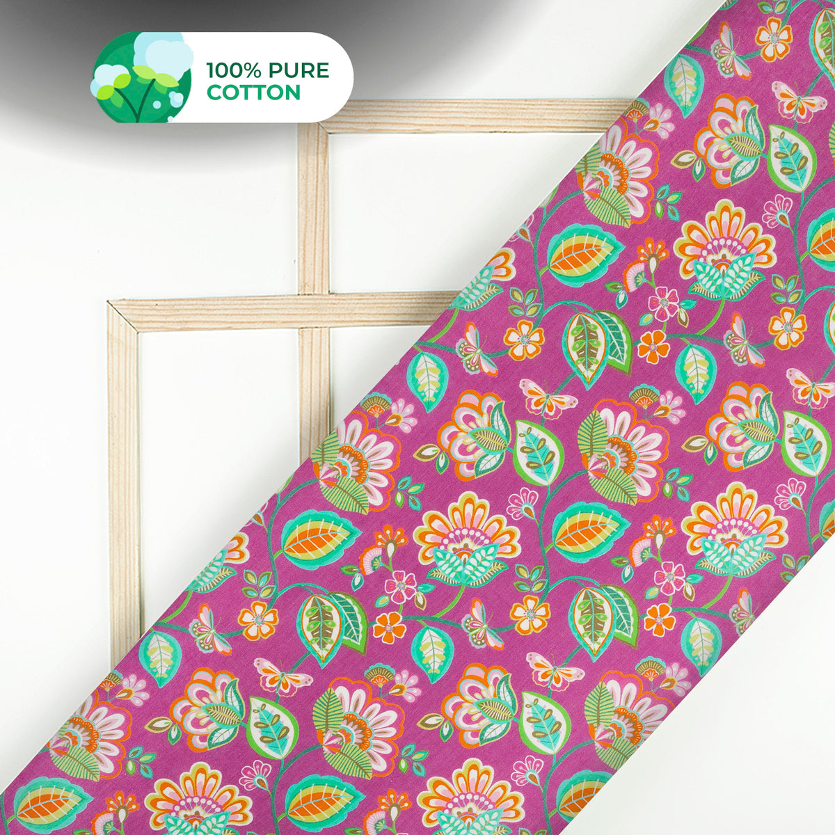 Multi Color Floral Digital Print Cotton Mulmul Fabric