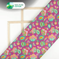 Multi Color Floral Digital Print Cotton Mulmul Fabric
