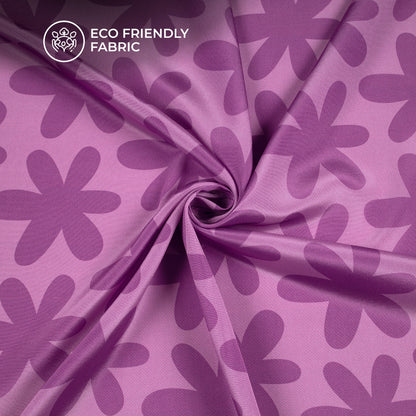 Violet Purple Floral Digital Print Crepe Silk Fabric